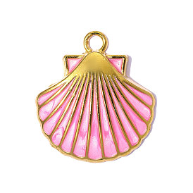 304 нержавеющей стальной эмали подвески, подвески в форме ракушек, ионное покрытие (ip), зеркальная полировка, реальный 18 k позолоченный