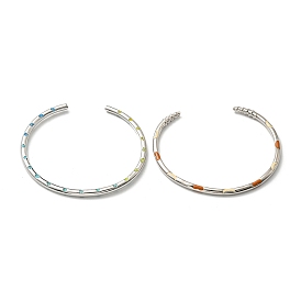 Латунные эмалированные браслеты-манжеты для женщин, платина