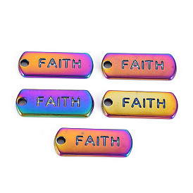 Alloy Charms, Cadmium Free & Nickel Free & Lead Free, Oval with Faith