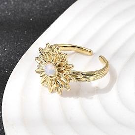 Кольца-манжеты из латуни и смолы для женщин, солнечные открытые кольца