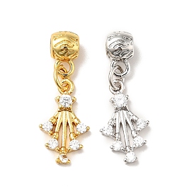 Placage de crémaillère en laiton micro pavé pendentifs en zircone cubique claire, plaqué longue durée, sans cadmium et sans plomb, arbre