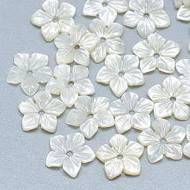 Natural White Shell Beads, Mother of Pearl Shell Beads, Flower