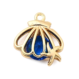 Латунь стекло амулеты, подвеска в форме ракушки и морской звезды, без никеля 