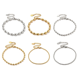 201 bracelets en chaîne de perles de rugby en acier inoxydable