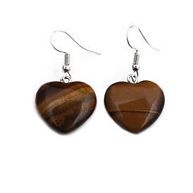 Charming Heart-shaped Stone Earrings - Elegant European and American Style Jewelry