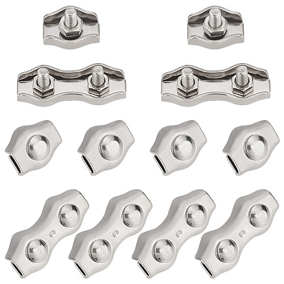 28шт 2 стиль 304 нержавеющая сталь проволока одинарный болт и двойной 2-штыревой кабельный зажим, зажимы для троса