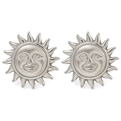 304 серьги-пусеты из нержавеющей стали, солнце