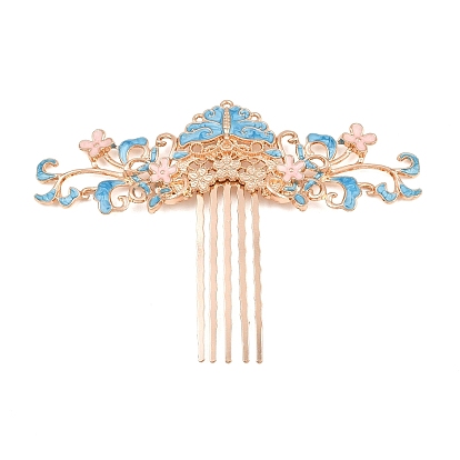 Alliage avec des fers à cheveux, fleur, avec l'émail, pour accessoire de bijoux à bricoler soi-même