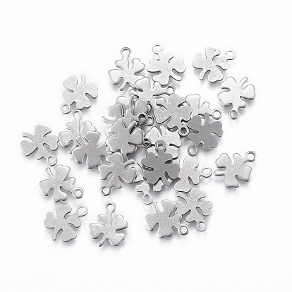201 Stainless Steel Charms, Clover