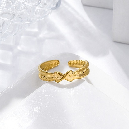 304 открытые манжеты из нержавеющей стали, кольца крест-накрест для женщин