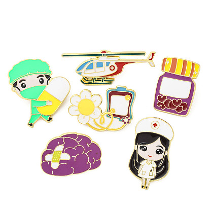 Штифты эмалевые медицинской серии, броши из сплава для одежды рюкзака