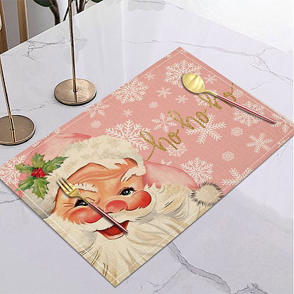 Christmas holiday decorative placemat Santa Claus snowflake placemat home kitchen insulated coaster anti-scalding western placemat