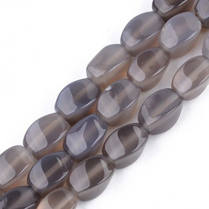 Natural Grey Agate Beads Strands, Twist