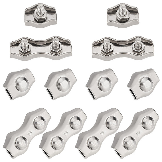 28шт 2 стиль 304 нержавеющая сталь проволока одинарный болт и двойной 2-штыревой кабельный зажим, зажимы для троса