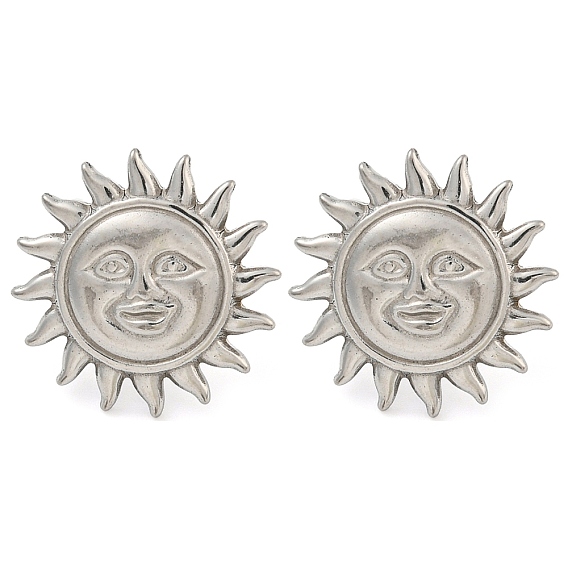 304 серьги-пусеты из нержавеющей стали, солнце