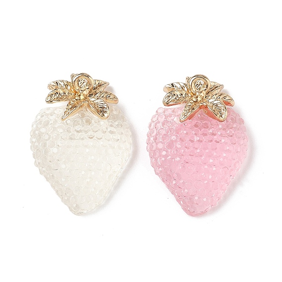 Подвески сплава cmолы, клубника, золотые