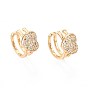 Латунные серьги-манжеты из прозрачного кубического циркония, сердце