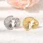 Brass Cuff Open Rings for Women, Fan