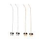 Long Chain with Enamel Butterfly Dangle Stud Earrings, 304 Stainless Steel Ear Thread for Women