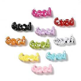 Непрозрачные и окрашенные распылением акриловые бусины, слово хорошее с пятном