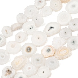 Натуральные бусины из агатовых срезов с друзами подсолнечника, самородки