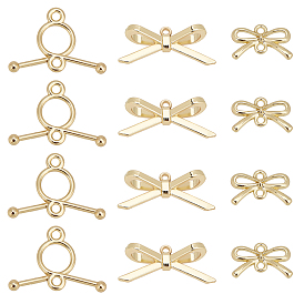 60Pcs 3 Style Alloy Links/Connectors, Bowknot