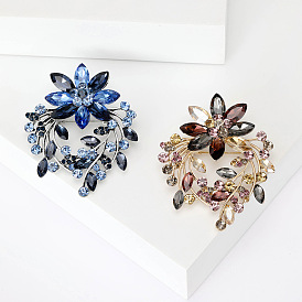 Alloy Brooches, Rhinestone Pin, Jewely for Women, Flower