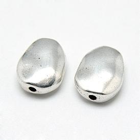 Perles en alliage de style tibétain, ovale, sans cadmium et sans plomb