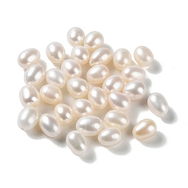 Natural Cultured Freshwater Pearl Beads, Half Drilled, Rice, Grade 6A+