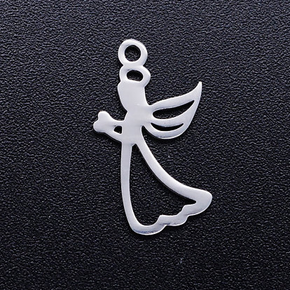 201 Stainless Steel Hollow Pendants, Pray Angel