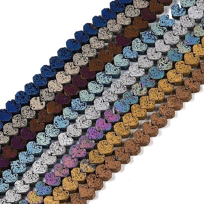 Гальванические бусины из натуральной лавы, сердце