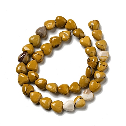 Natural Mookaite Beads Strands, Heart