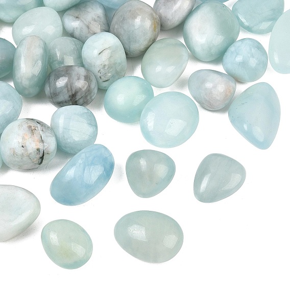 Natural Aquamarine Beads, Tumbled Stone, Nuggets, No Hole/Undrilled, Vase Filler Gems/Undrilled, Vase Filler Gems