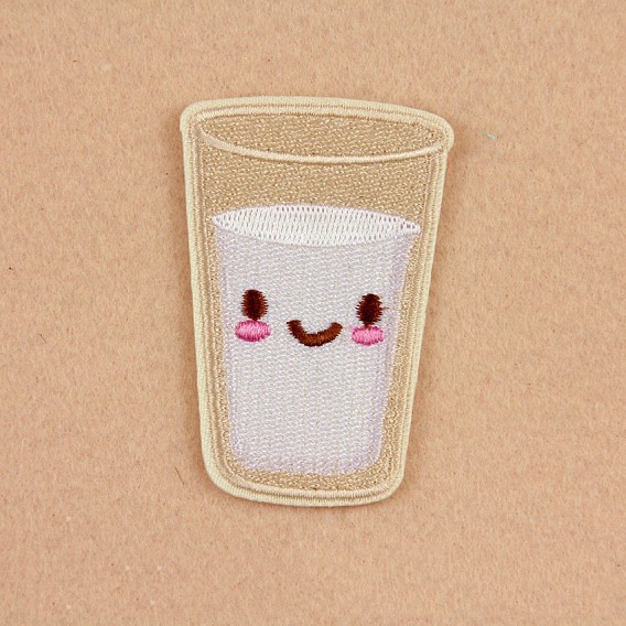 Computerized Embroidery Cloth Iron on/Sew On Patches, Costume Accessories, Appliques, Milk