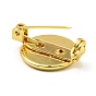 Rack Plating Brass Brooch Base Settings with Steel Back Bar Pins, Flat Round, Long-Lasting Plated