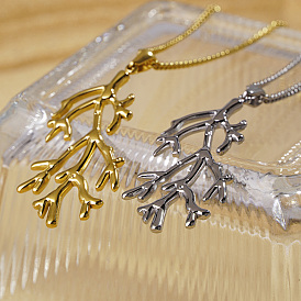 Ожерелья с подвесками в форме коралла из нержавеющей стали для женщин