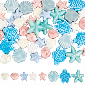 56шт 8 стили фарфоровые бусины ручной работы, разнообразные