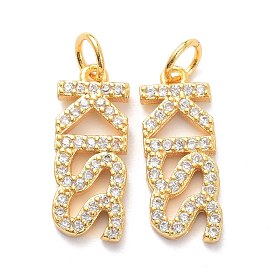 Латунные микропаве прозрачные подвески с фианитом, с целью перехода в кольце, долговечный, Слово поцелуй