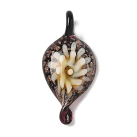 Ручной работы подвески золотые бусины песка, подвески-слезинки в форме цветка внутри