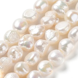 Hilos de perlas de agua dulce cultivadas naturales, dos caras pulidas, grado 4 un