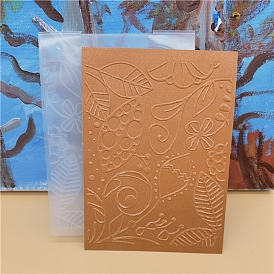 Flower Plastic Embossing Folders, Concave-Convex Embossing Stencils, for Handcraft Photo Album Decoration