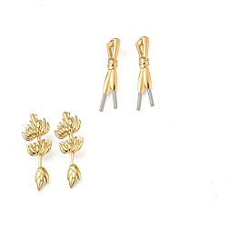 304 из нержавеющей стали серьги, реальный 18 k позолоченный