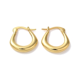 Rack Plating Brass Hoop Earrings for Women, Lead Free & Cadmium Free, Long-Lasting Plated