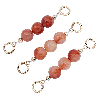 ABS Pearl Beads Bag Extender Chains, with Light Gold Alloy Clasp
