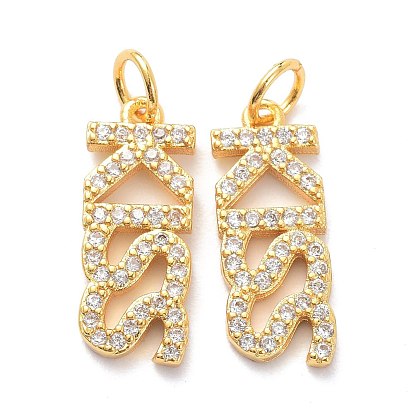 Латунные микропаве прозрачные подвески с фианитом, с целью перехода в кольце, долговечный, Слово поцелуй