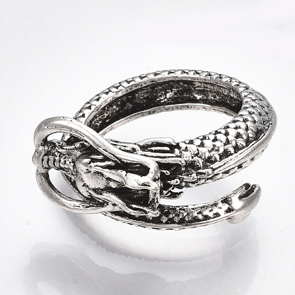 Alloy Cuff Finger Rings, Wide Band Rings, Dragon