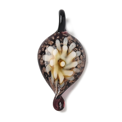 Ручной работы подвески золотые бусины песка, подвески-слезинки в форме цветка внутри