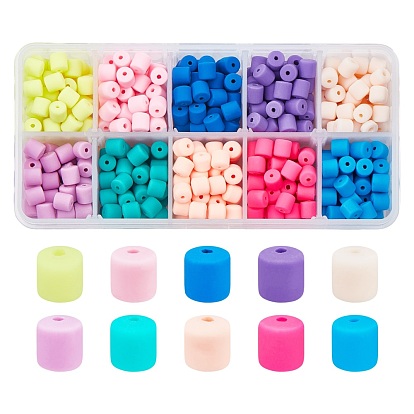 500Pcs 10 Colors  Handmade Polymer Clay Beads, Column