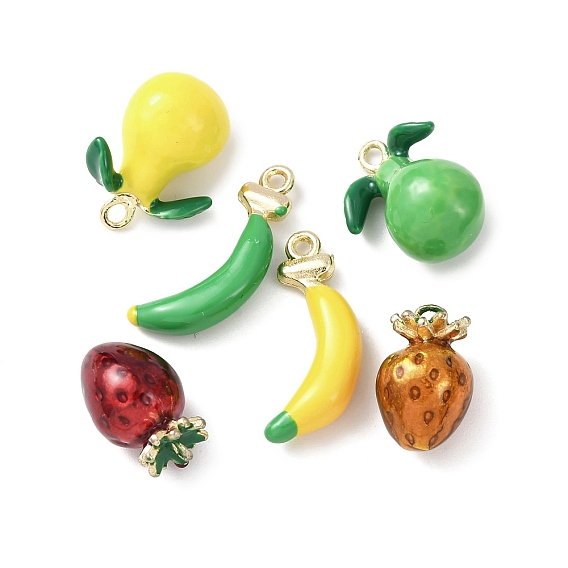 Подвески из эмали и сплава, стойки покрытие, золотые, фруктовые прелести