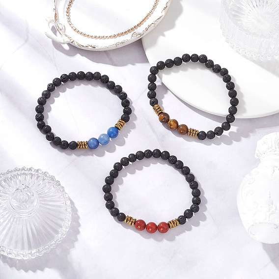 Браслеты из круглых бусин из натуральных и синтетических драгоценных камней для мужчин и женщин